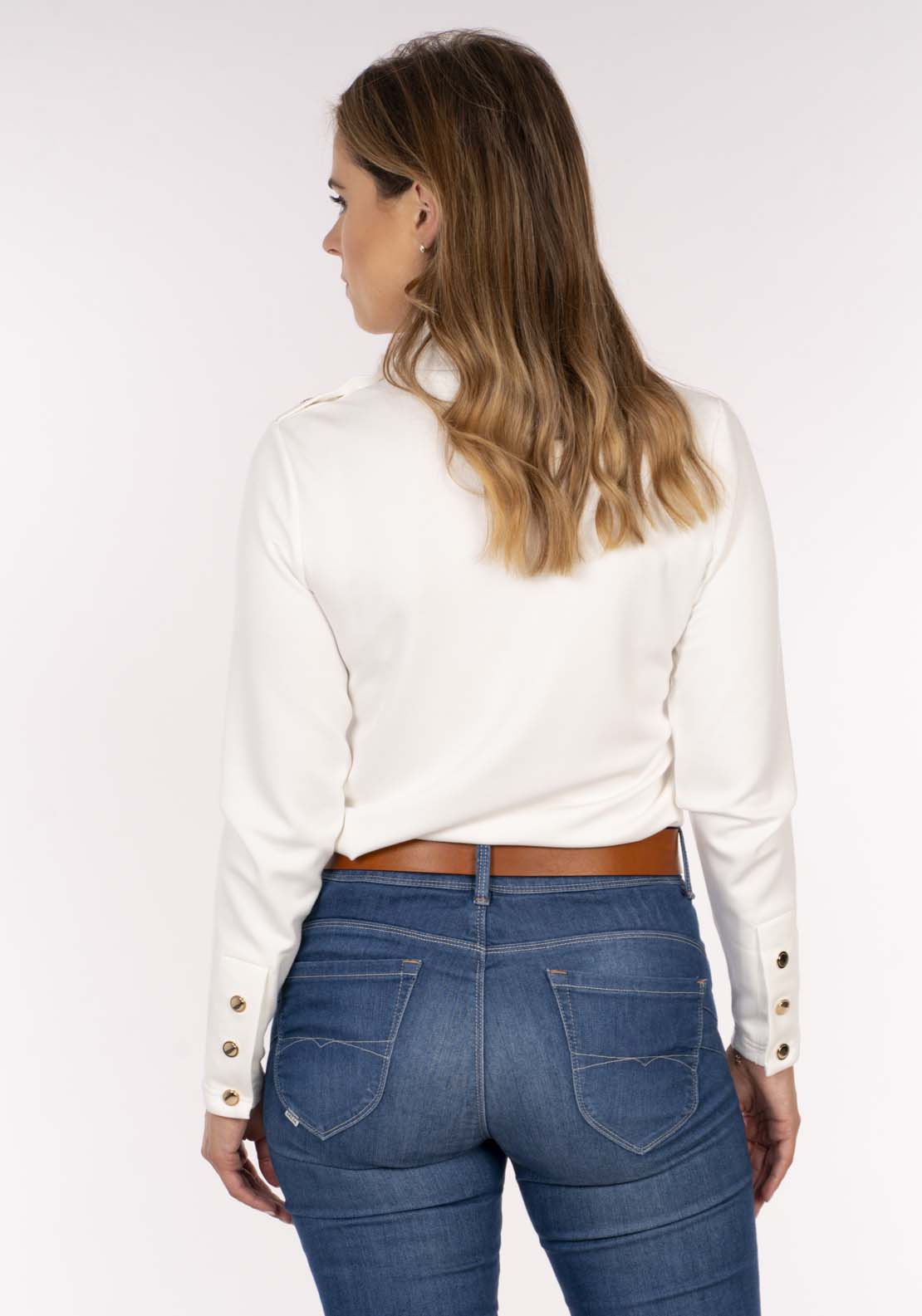 Naoise Button Detail Roll Nk - Ivory 2 Shaws Department Stores