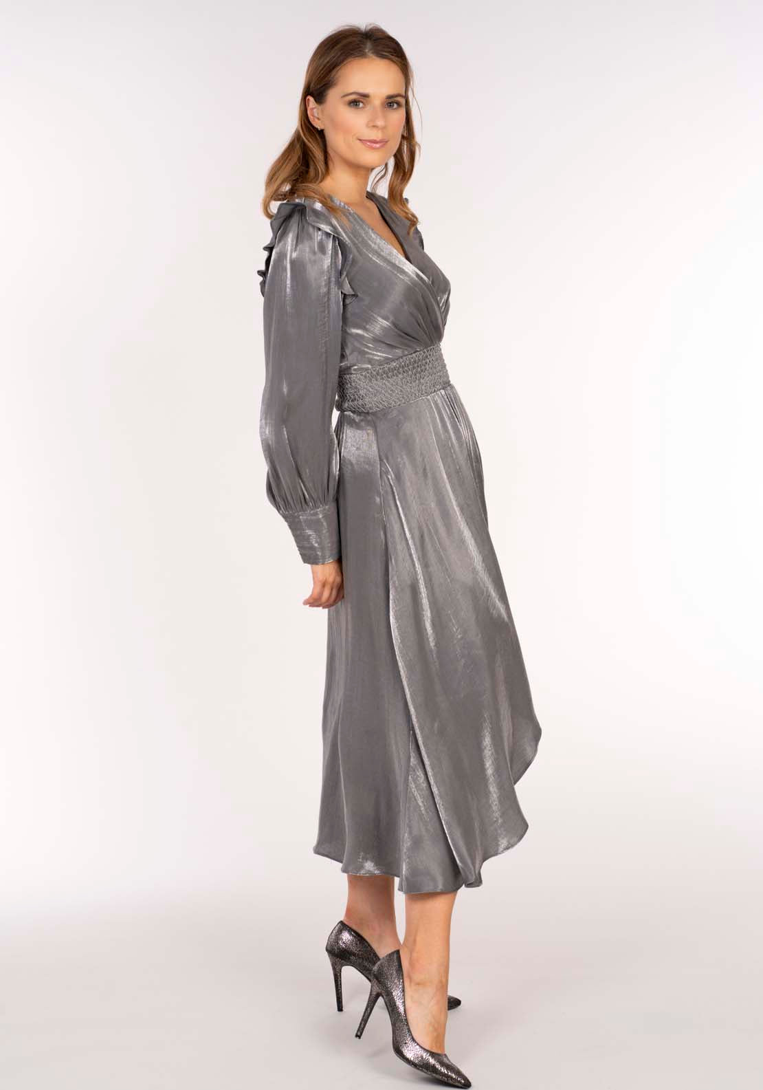 Naoise Shimmer Dress - Silver 3 Shaws Department Stores