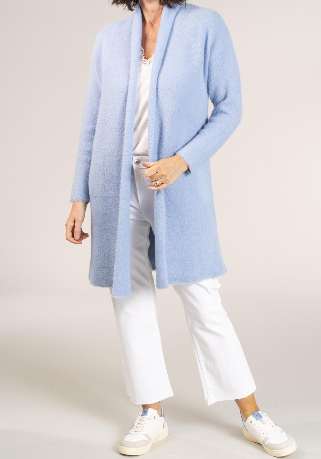 Naoise Feather Yarn Cardigan - Blue 2 Shaws Department Stores