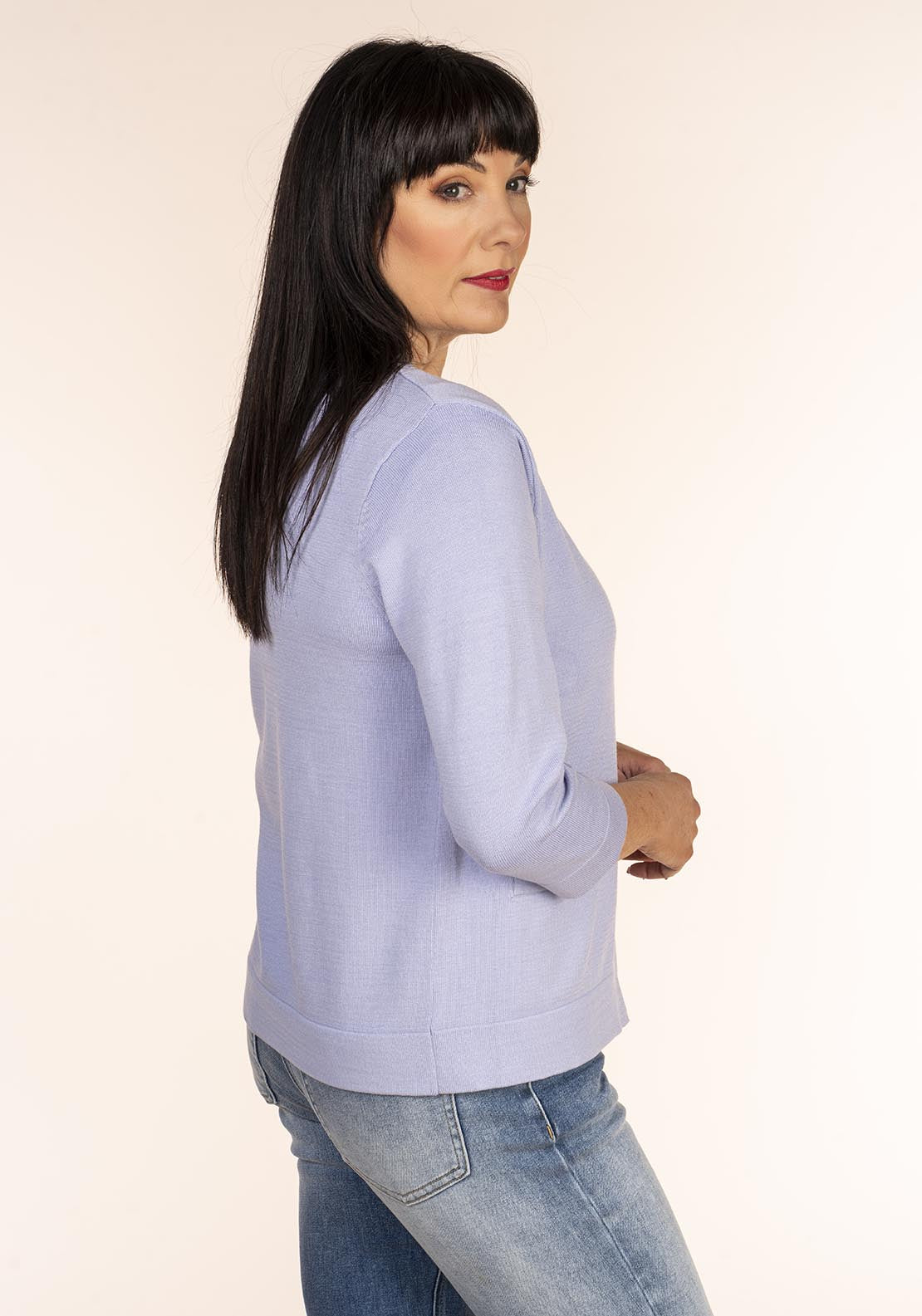 Tea Lane Short Sleeve Cardigan - Blue 3 Shaws Department Stores