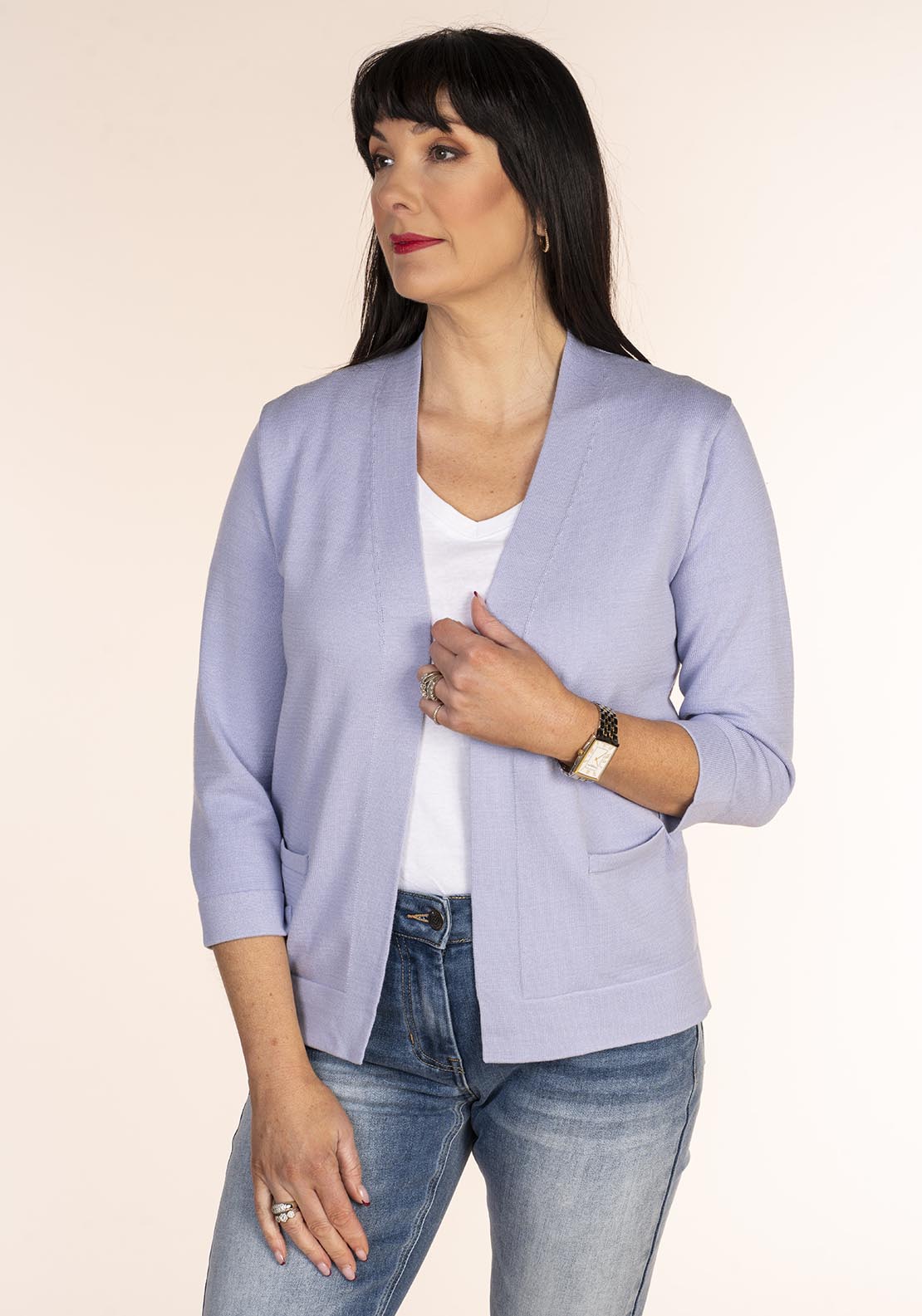 Tea Lane Short Sleeve Cardigan - Blue 1 Shaws Department Stores