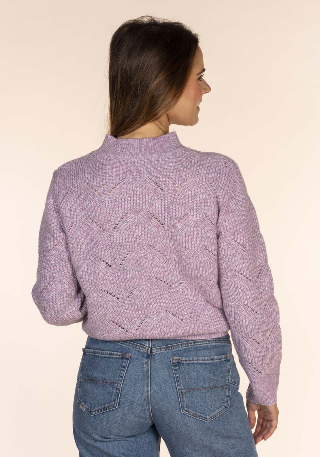 Naoise Twisted Pointelle Sweater - Lilac 3 Shaws Department Stores