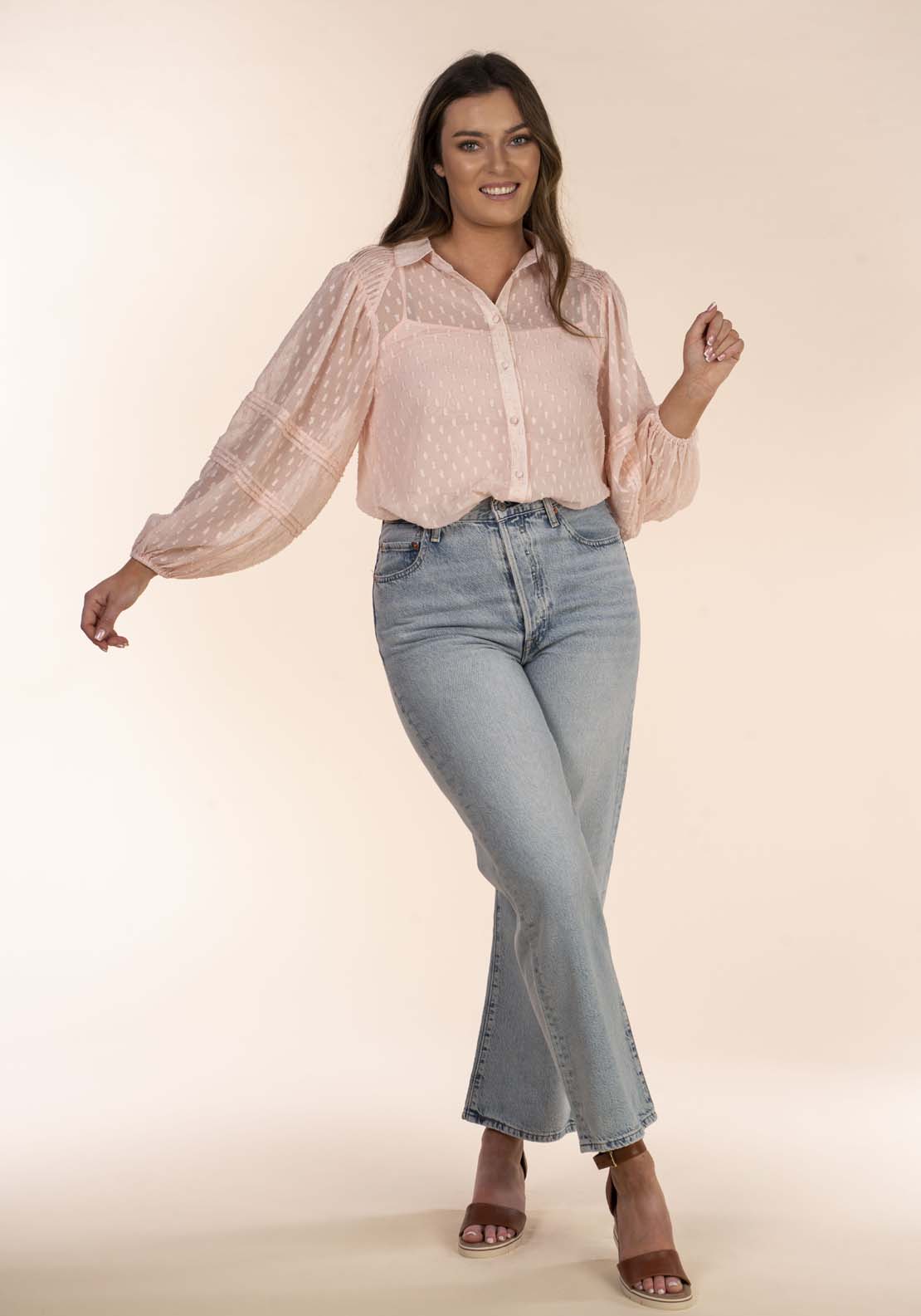 Naoise Olivia Blouse - Pink 1 Shaws Department Stores