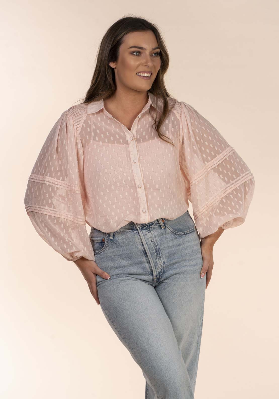 Naoise Olivia Blouse - Pink 4 Shaws Department Stores