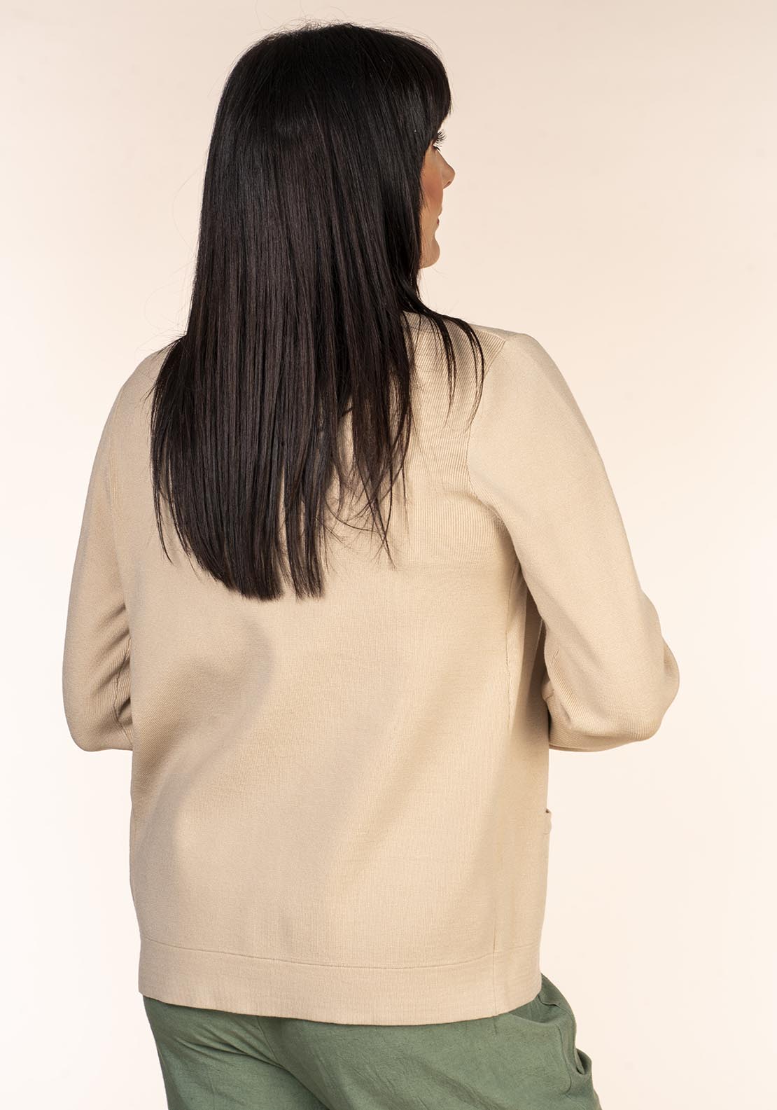 Tea Lane Basic Cardigan - Taupe 3 Shaws Department Stores