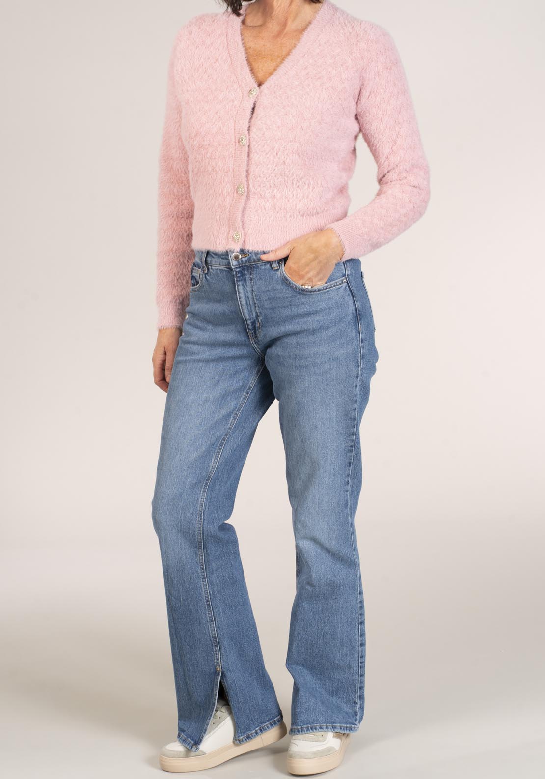 Naoise V Neck Cardigan - Pink 5 Shaws Department Stores