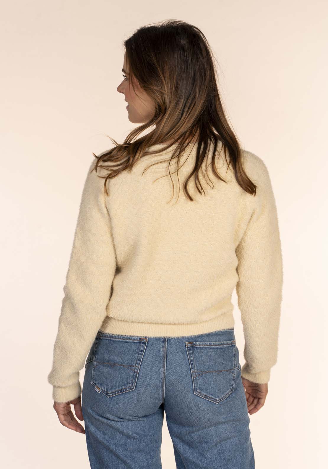 Naoise V Neck Cardigan - Taupe 4 Shaws Department Stores