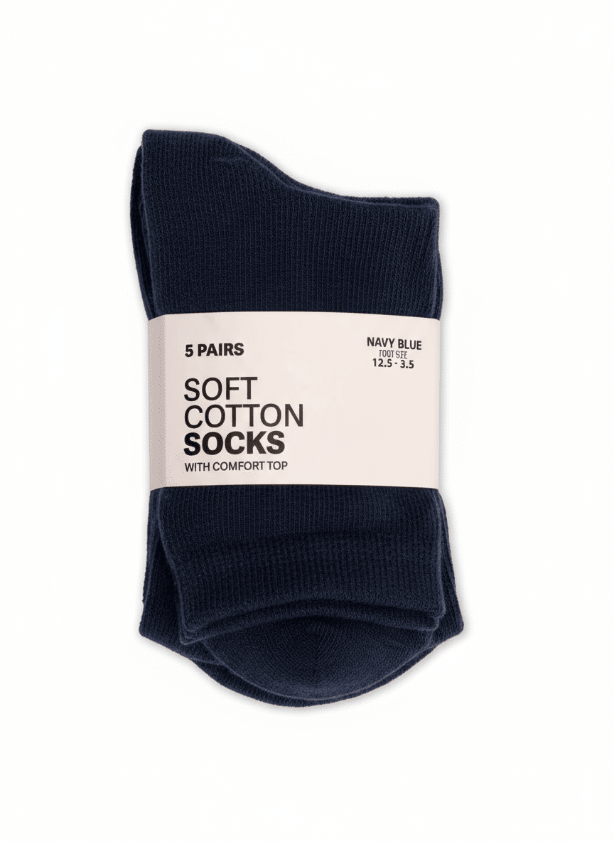 Shaws 5 Pairs Soft Cotton Socks - Blue 1 Shaws Department Stores