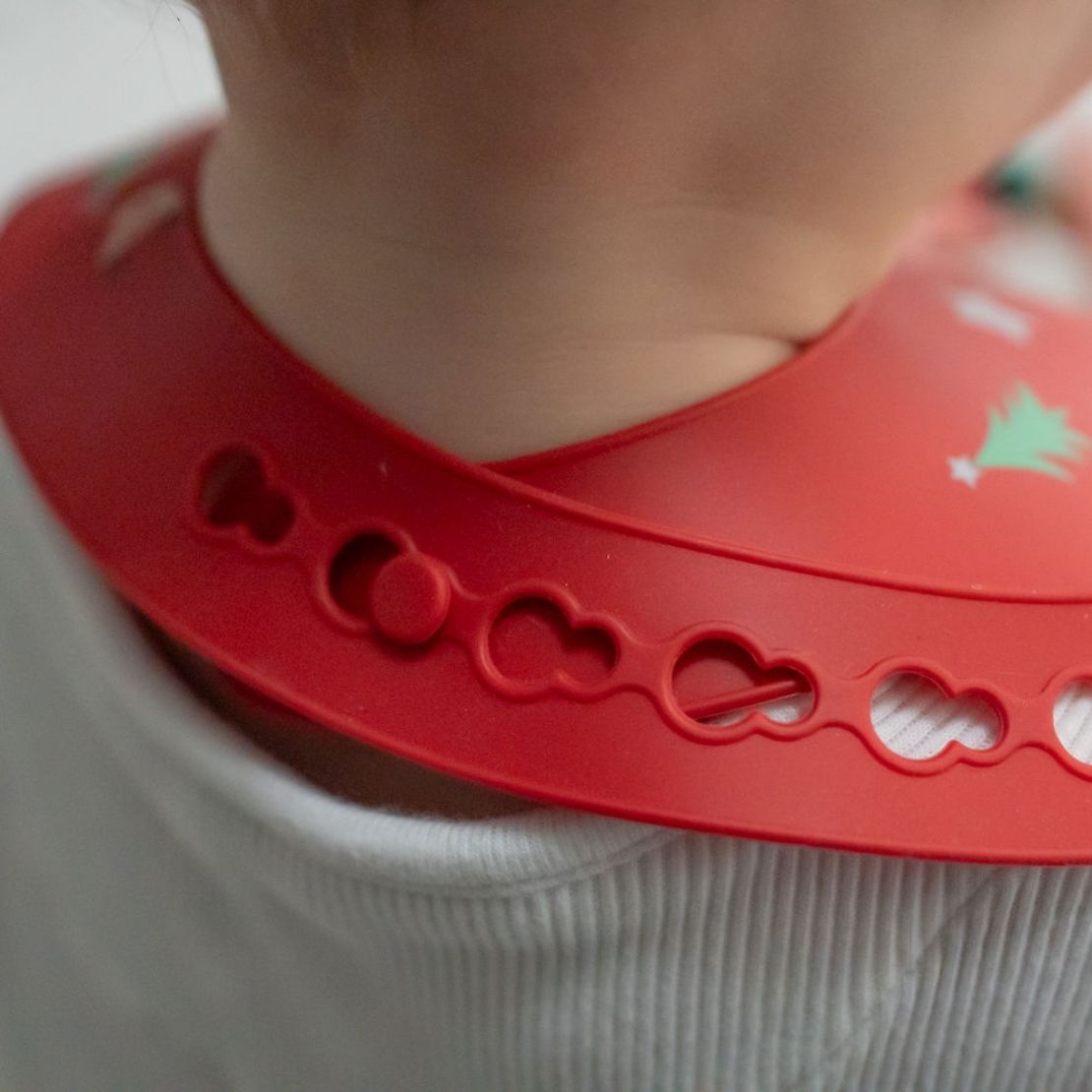 Ziggle Christmas Silicone Bib - Red 6 Shaws Department Stores
