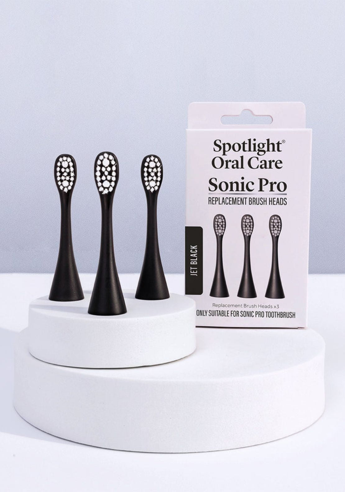 Spotlight Oral Care Sonic Pro Toothbrush Replacement Heads - Jet Black 3 Shaws Department Stores
