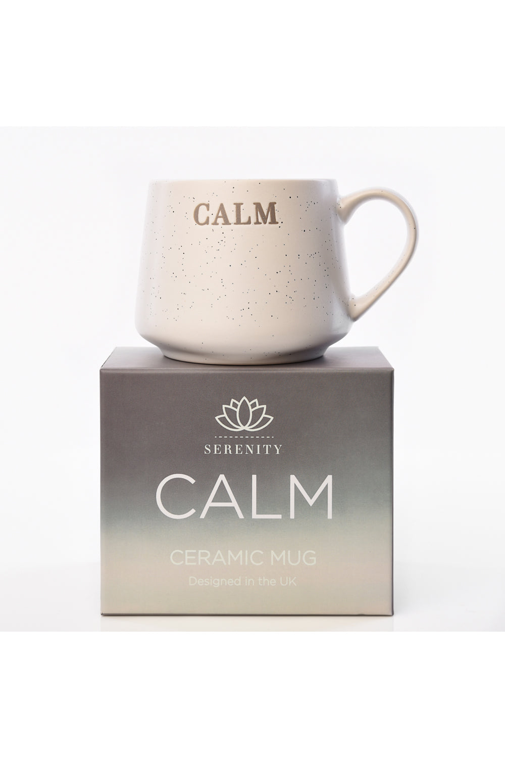 The Home Collection Serenity De-Bossed Mug "Calm" 1 Shaws Department Stores