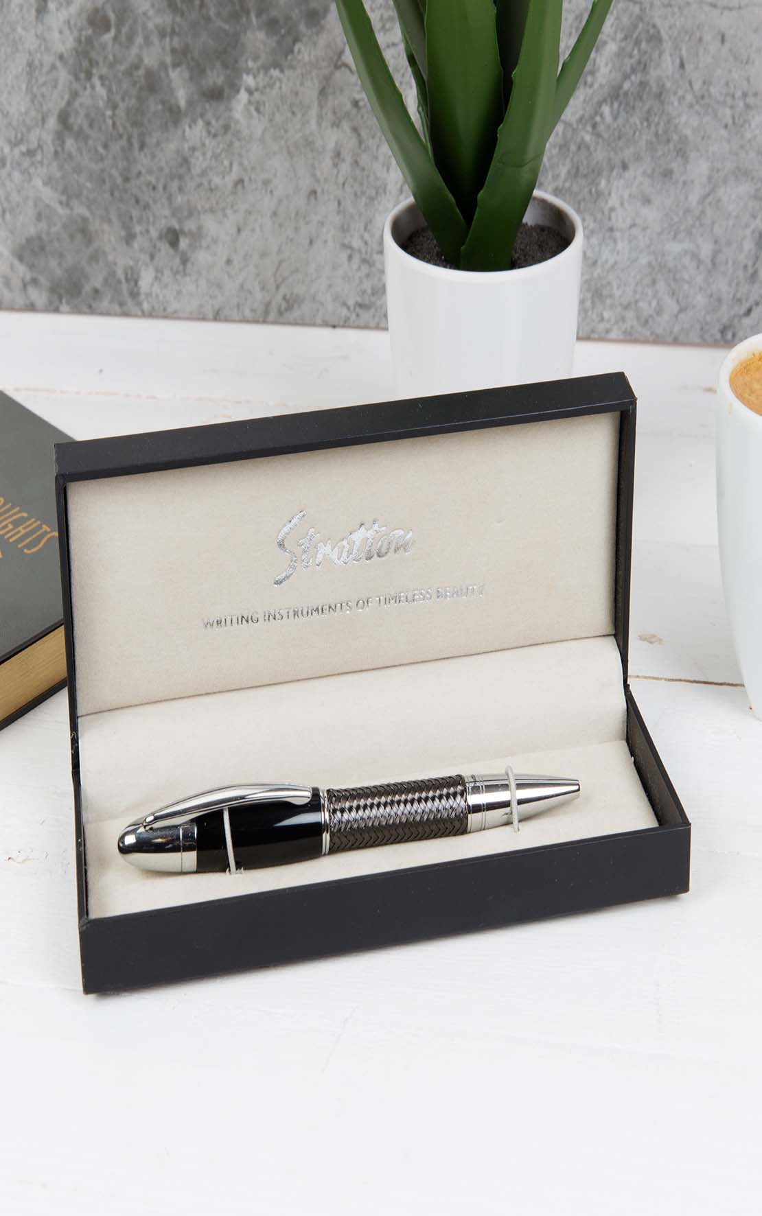Stratton Ballpoint Pen - Black/Gun Metal 1 Shaws Department Stores