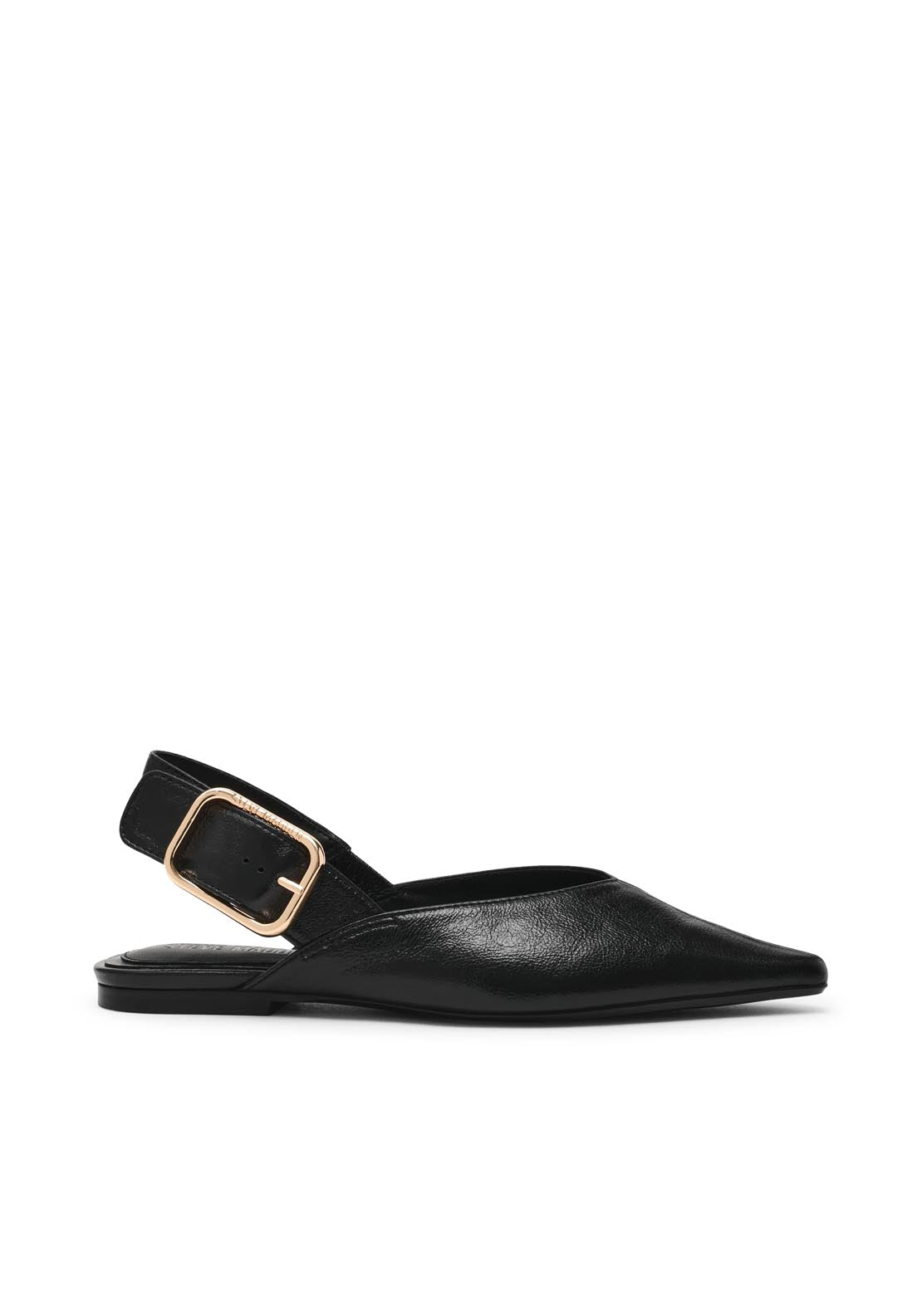 Steve Madden Flat Side Buckle Slip On Shoe - Black 1 Shaws Department Stores