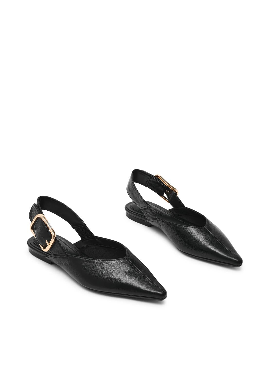 Steve Madden Flat Side Buckle Slip On Shoe - Black 2 Shaws Department Stores