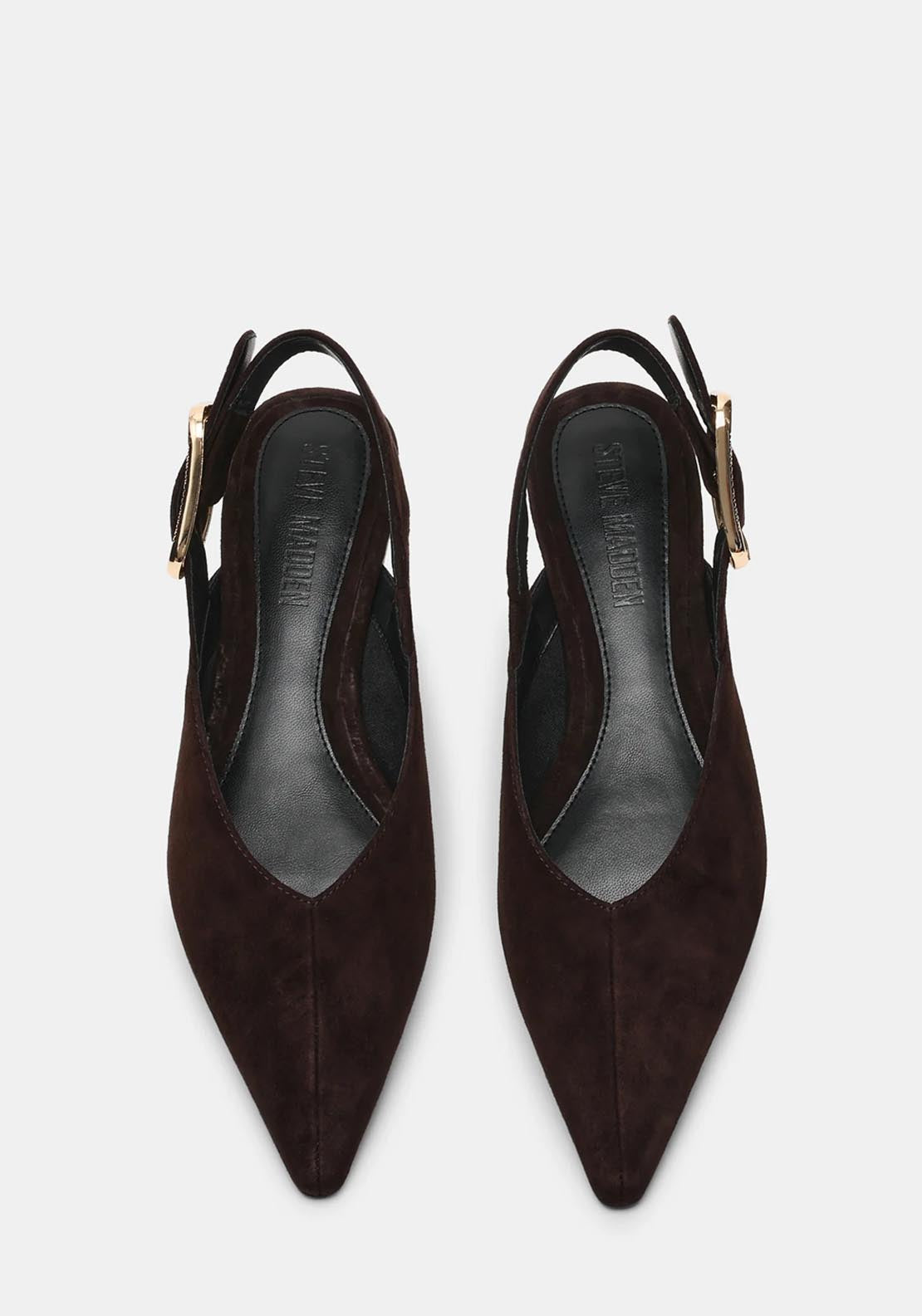 Steve Madden Flat Side Buckle Slip On Shoe - Brown 4 Shaws Department Stores