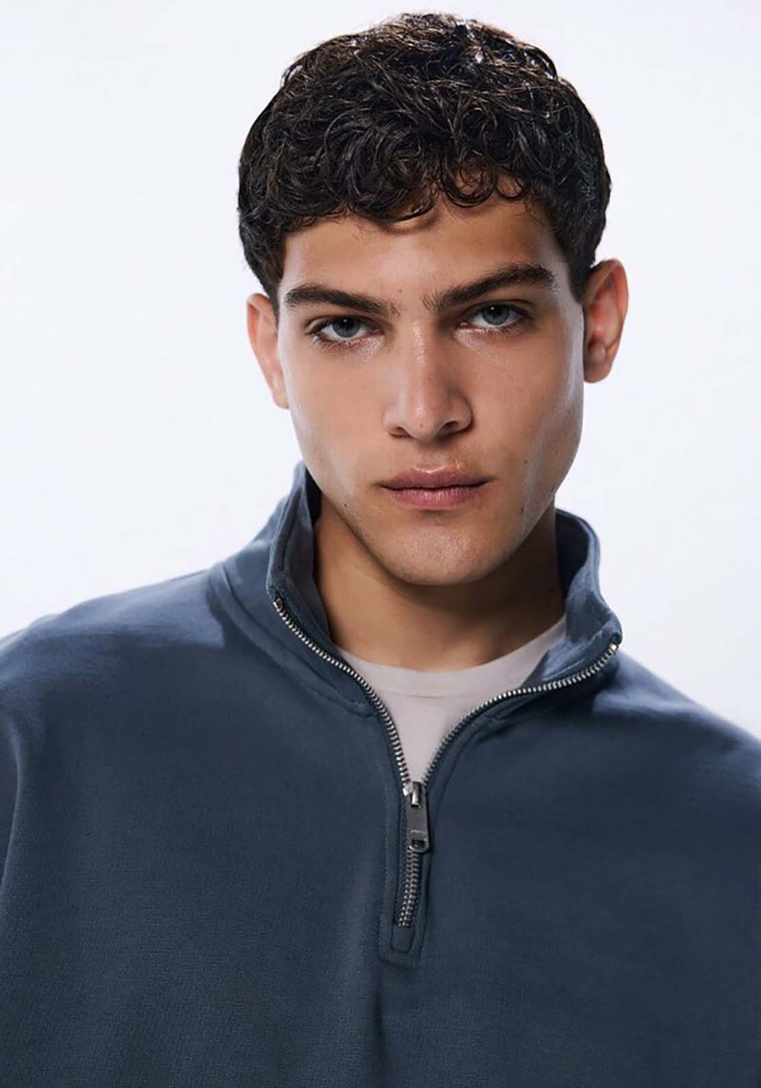 Springfield Basic Trucker Neck Sweatshirt - Blue 2 Shaws Department Stores