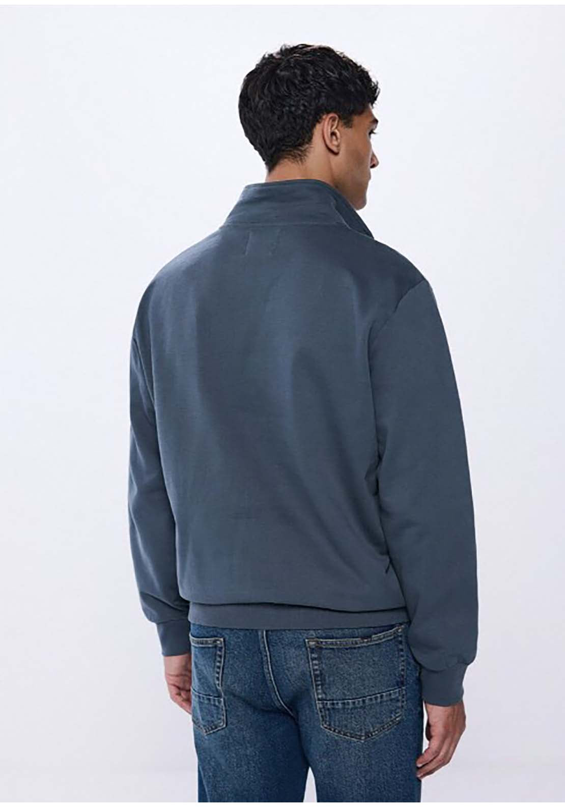 Springfield Basic Trucker Neck Sweatshirt - Blue 3 Shaws Department Stores