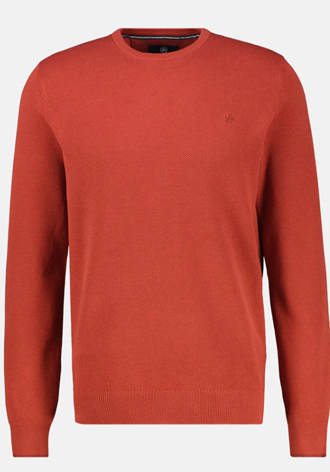 Lerros Crew Neck Waffle Sweater - Red 3 Shaws Department Stores