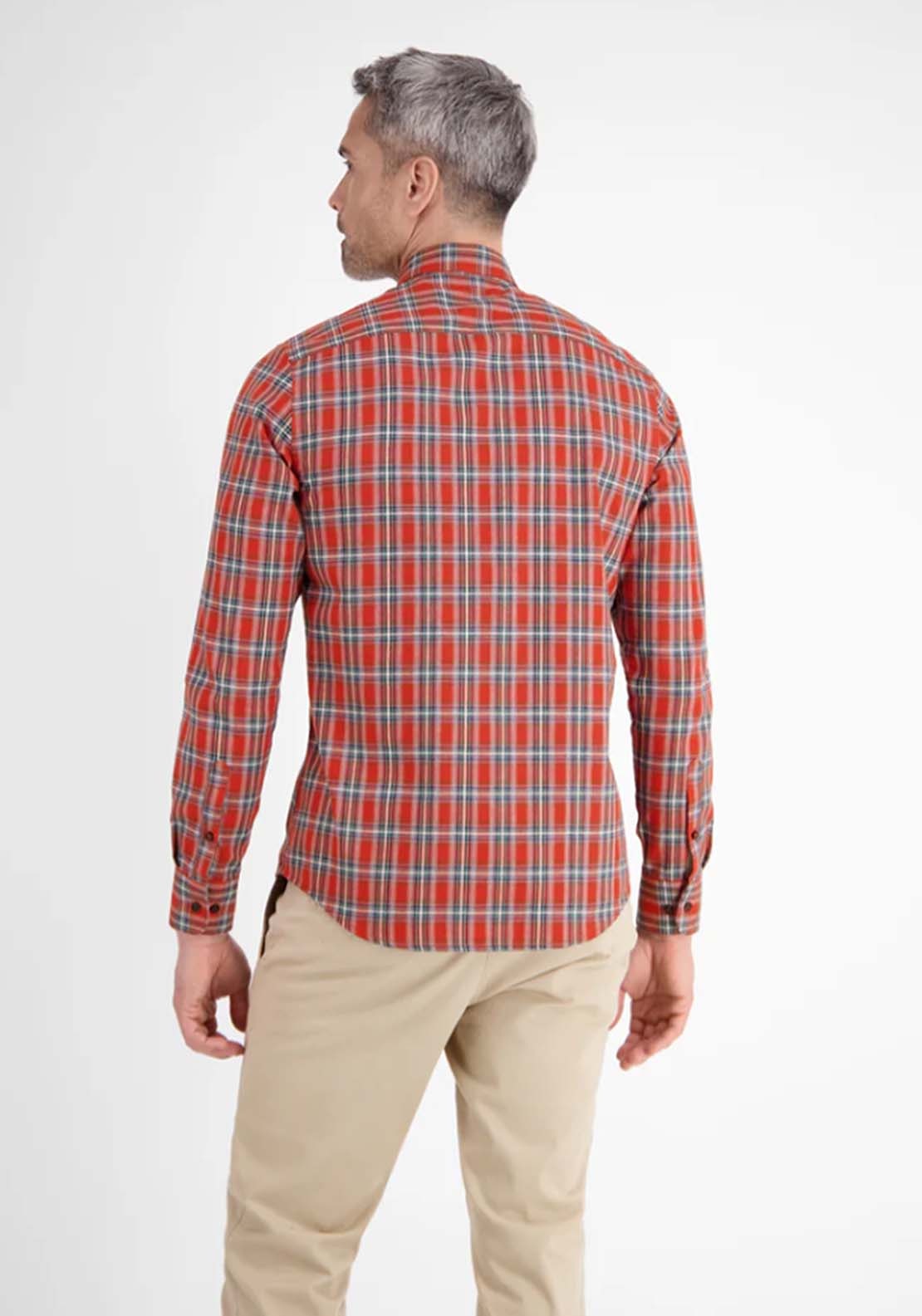 Lerros Long Sleeve Flannel Check Shirt - Red 2 Shaws Department Stores