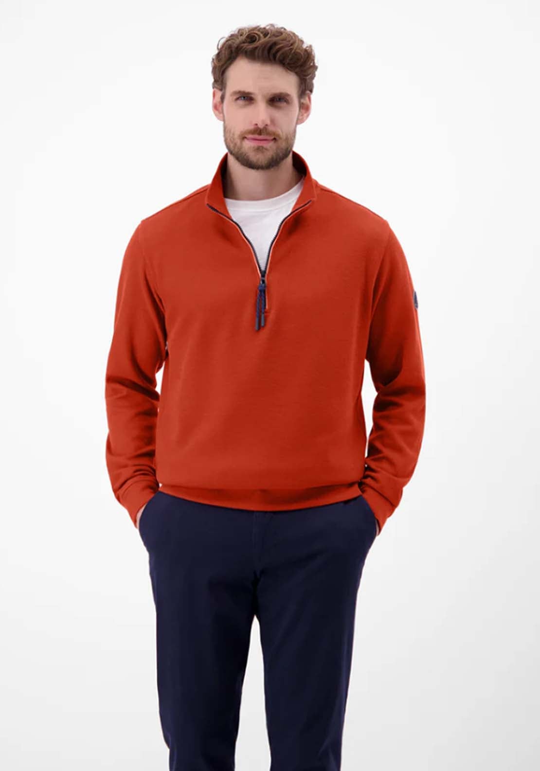 Lerros 1/4 Zip Sweater - Red 1 Shaws Department Stores