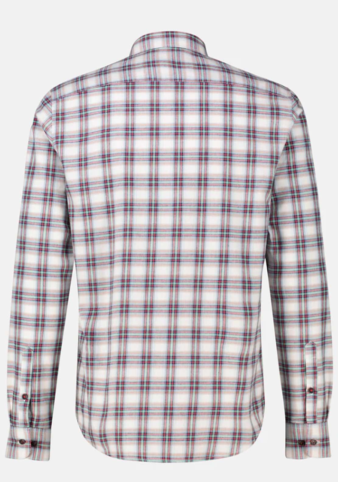 Lerros Long Sleeve Flannel Check Shirt - White 4 Shaws Department Stores