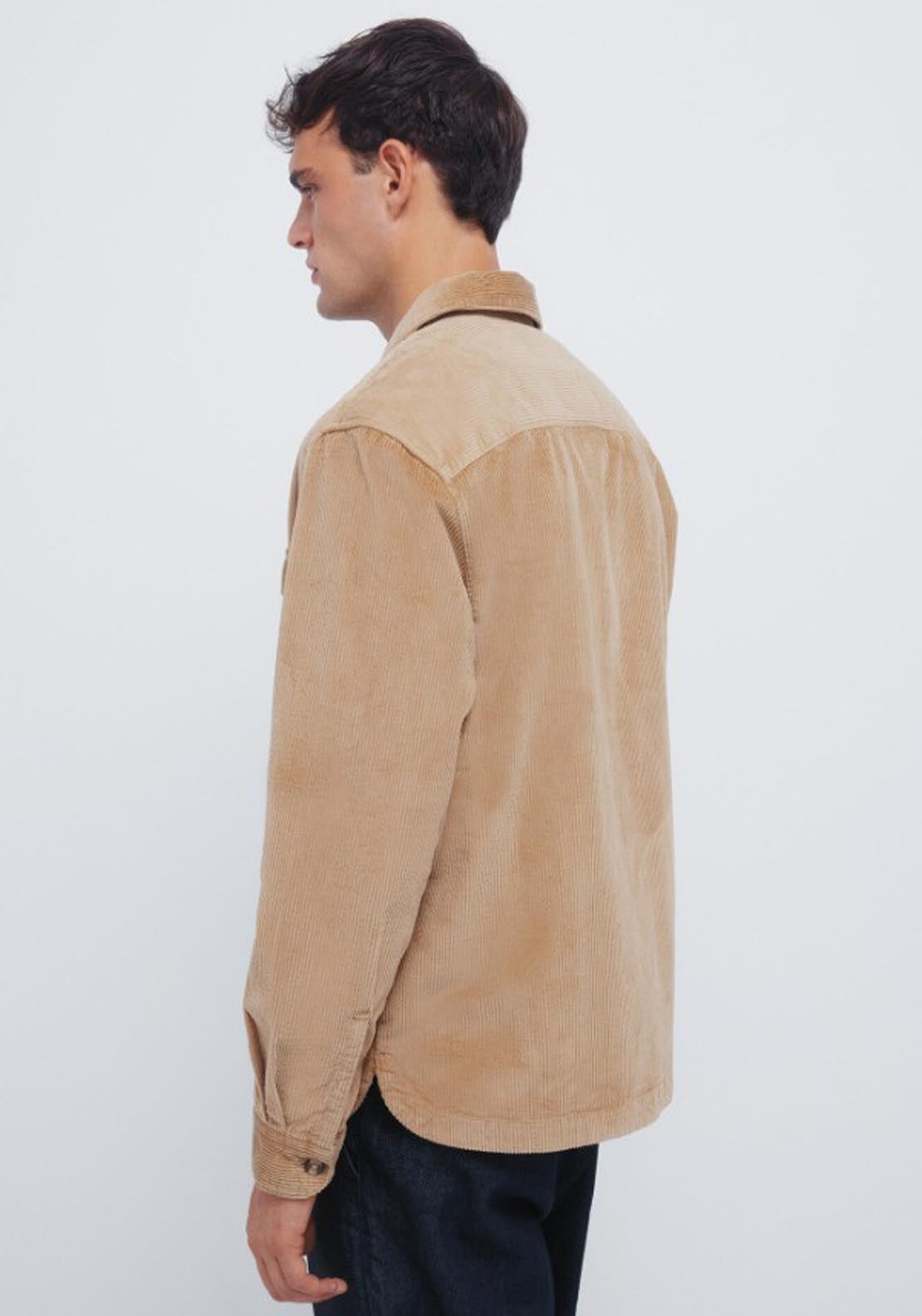 Springfield Corduroy Overshirt - Beige 2 Shaws Department Stores