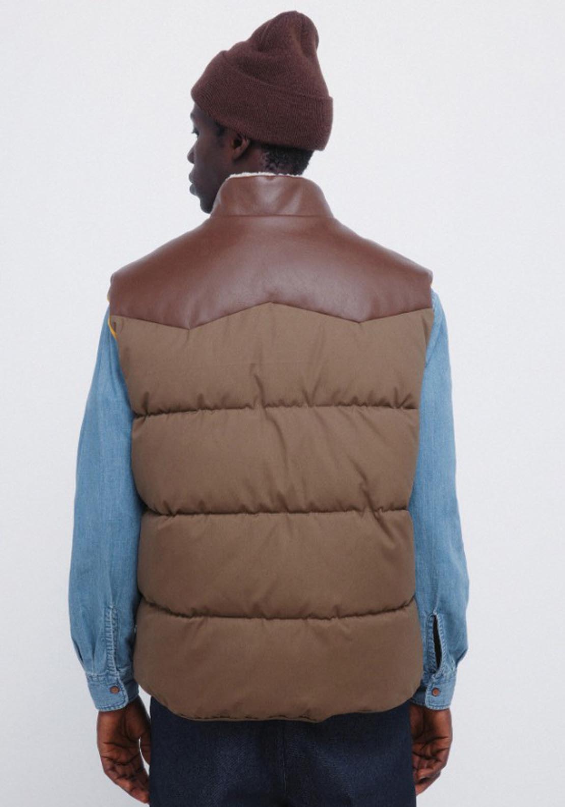 Springfield Contrast Puffer Gilet - Green 2 Shaws Department Stores