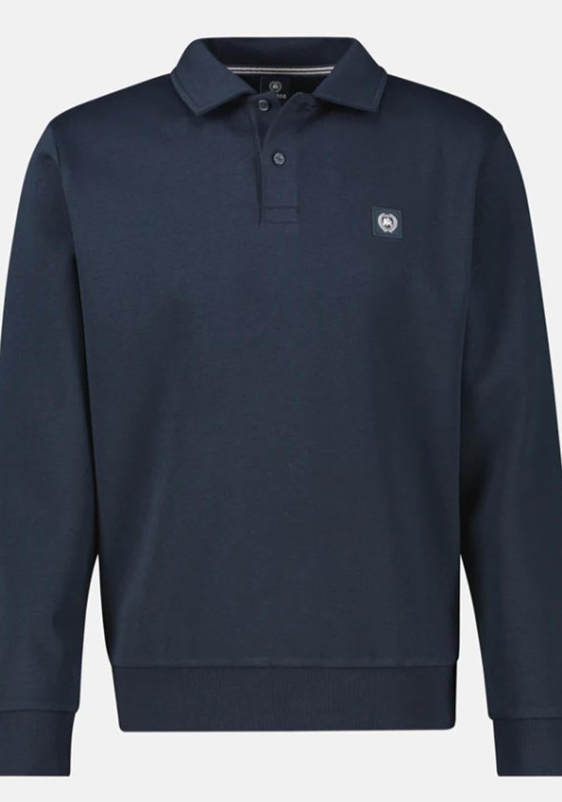 Lerros Sweat Polo Shirt - Classic Navy 3 Shaws Department Stores