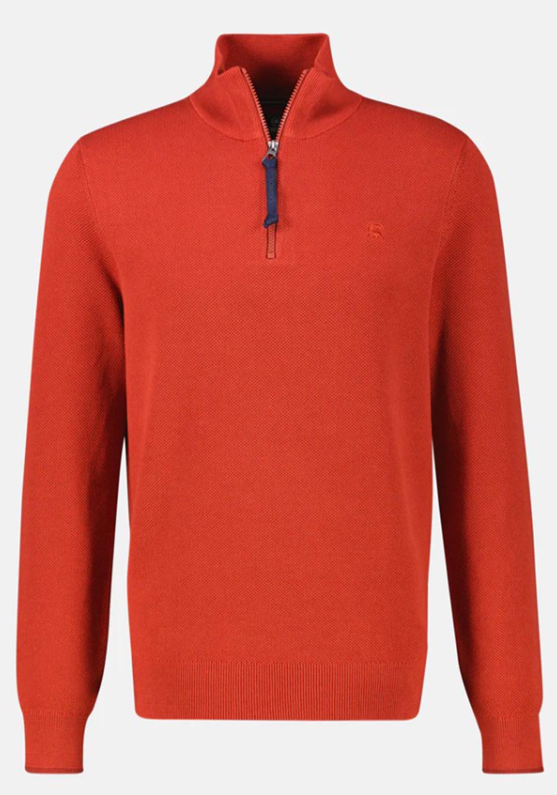 Lerros Quarter Zip Knit Sweater - Red 3 Shaws Department Stores