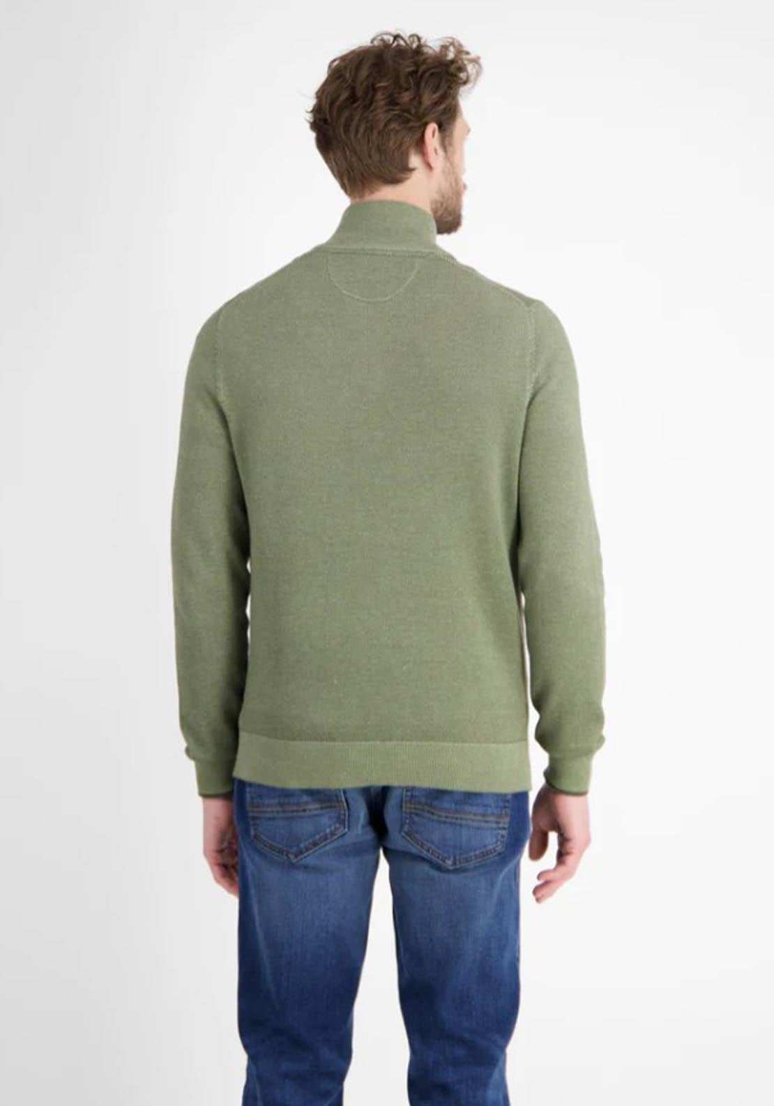 Lerros Quarter Zip Knit Sweater - Nordic Olive 2 Shaws Department Stores