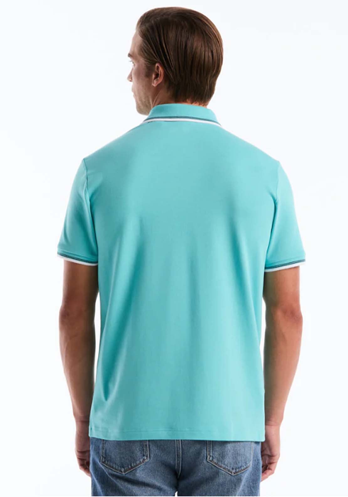 Penguin Striped Polo Shirt - 428 Aquarelle 2 Shaws Department Stores
