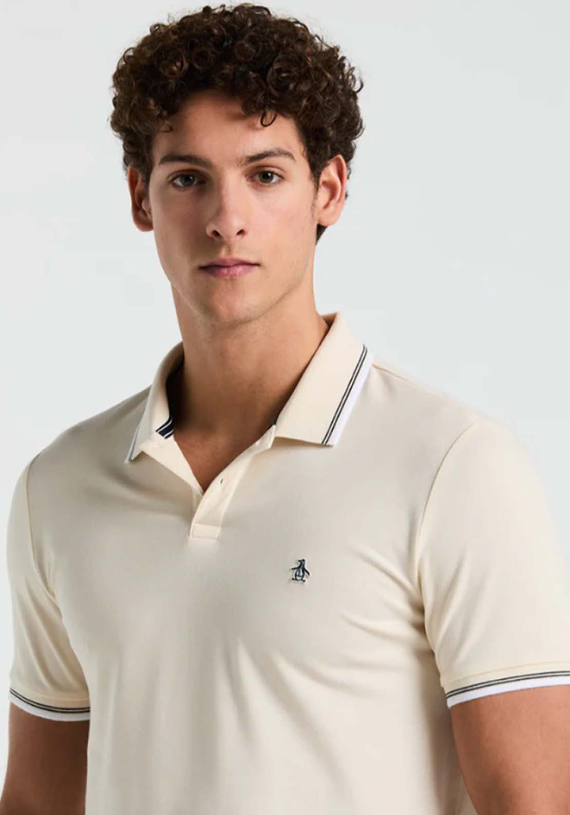 Penguin Striped Polo Shirt - 252 Birch 3 Shaws Department Stores