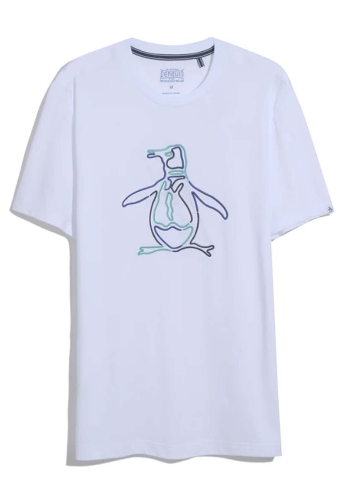 Penguin Outline Pete Graphic T-Shirt - 118 Bright White 6 Shaws Department Stores