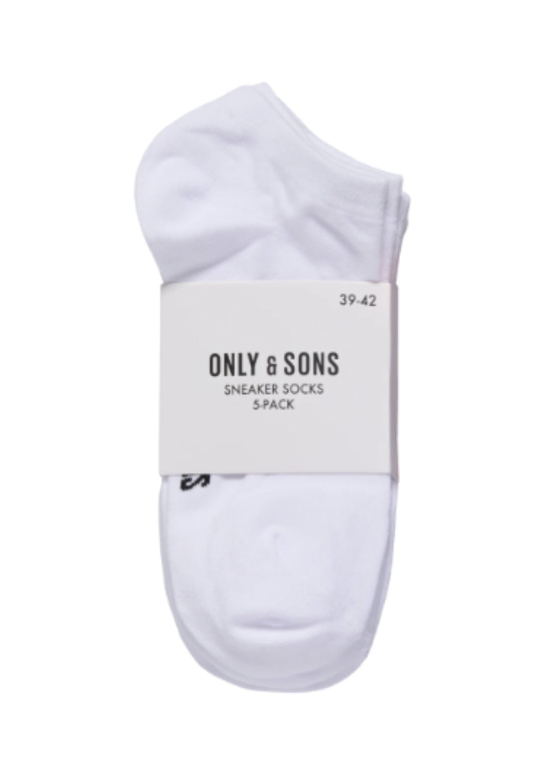 Only & Sons Basic 5-Pack Socks - White 1 Shaws Department Stores