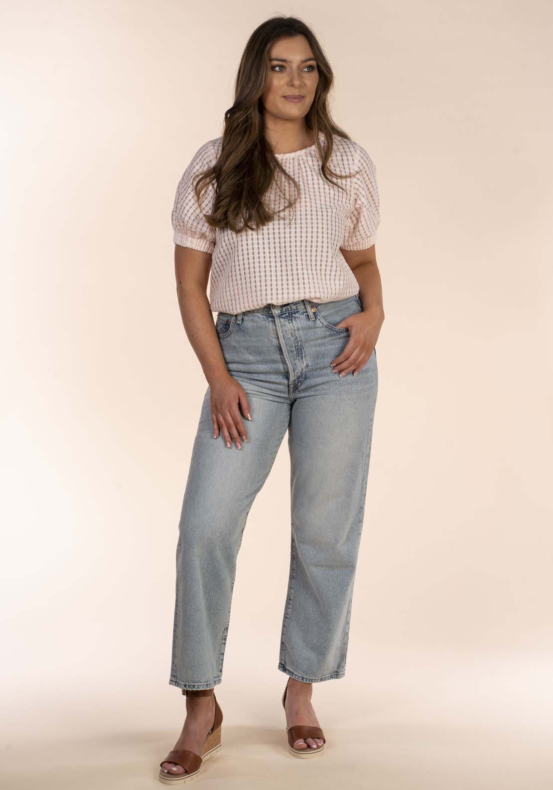 Naoise Square Text Top - Pink 4 Shaws Department Stores