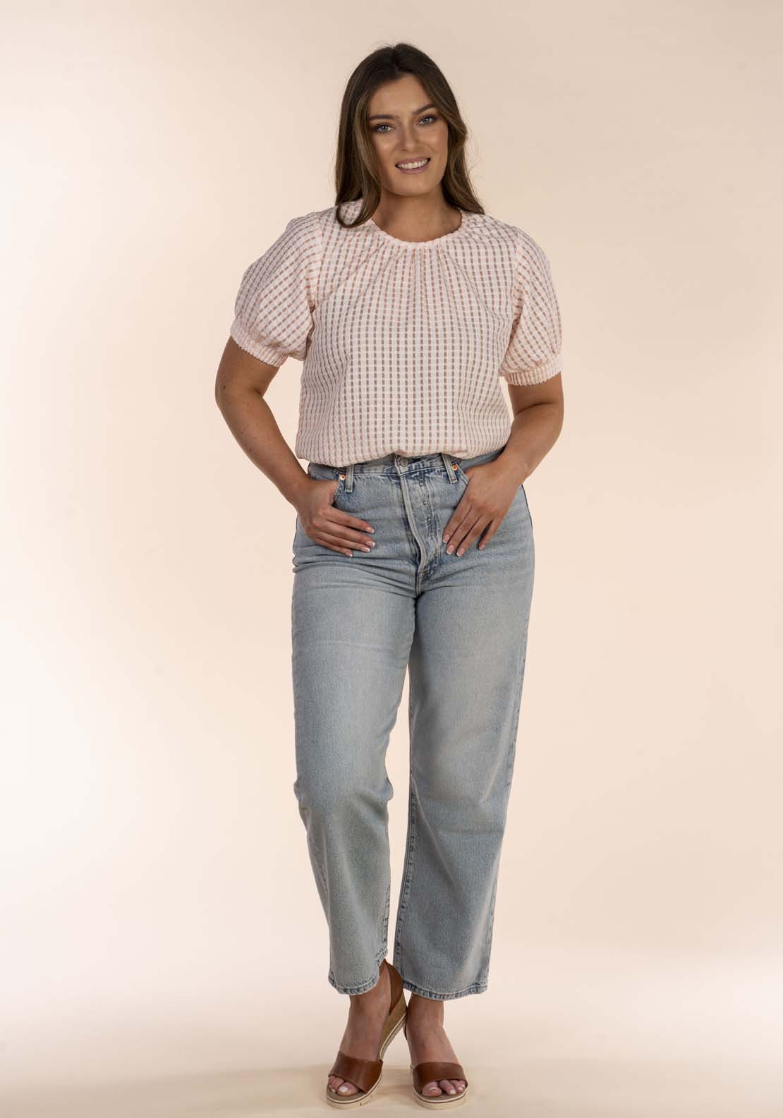 Naoise Square Text Top - Pink 6 Shaws Department Stores