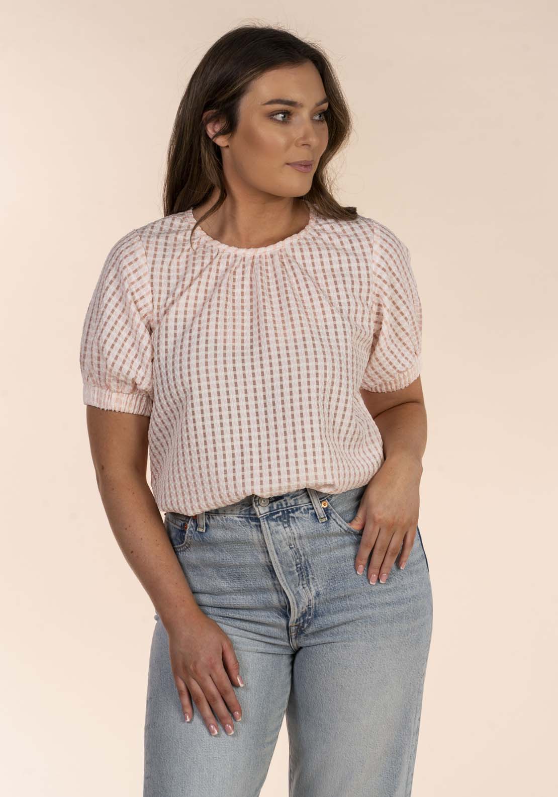 Naoise Square Text Top - Pink 5 Shaws Department Stores