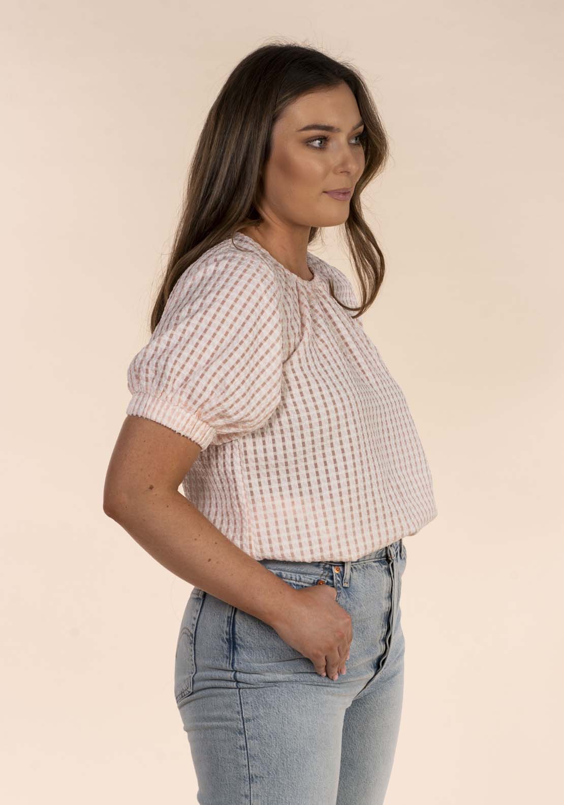 Naoise Square Text Top - Pink 2 Shaws Department Stores