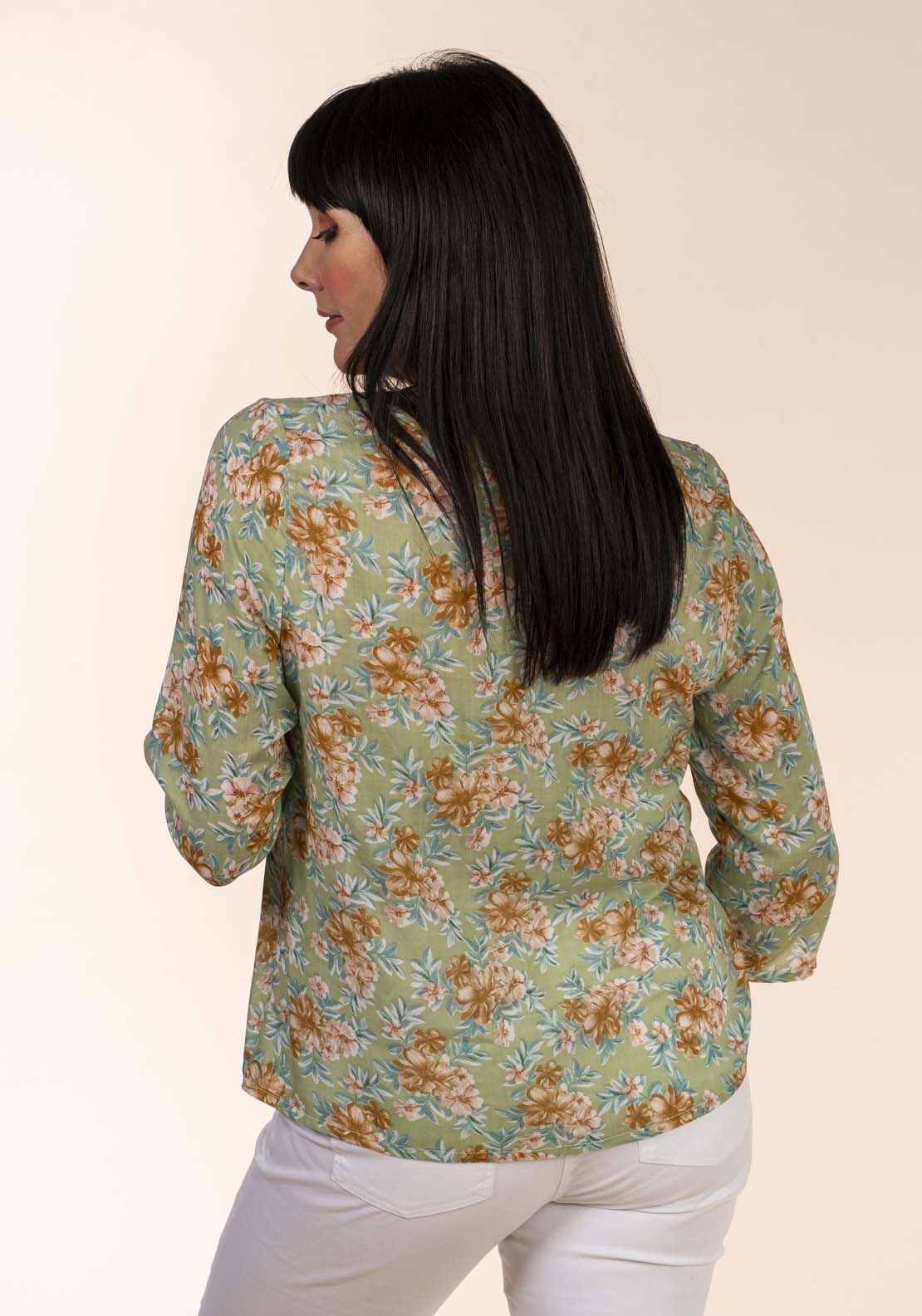 Tea Lane Floral Print Blouse - Green 7 Shaws Department Stores