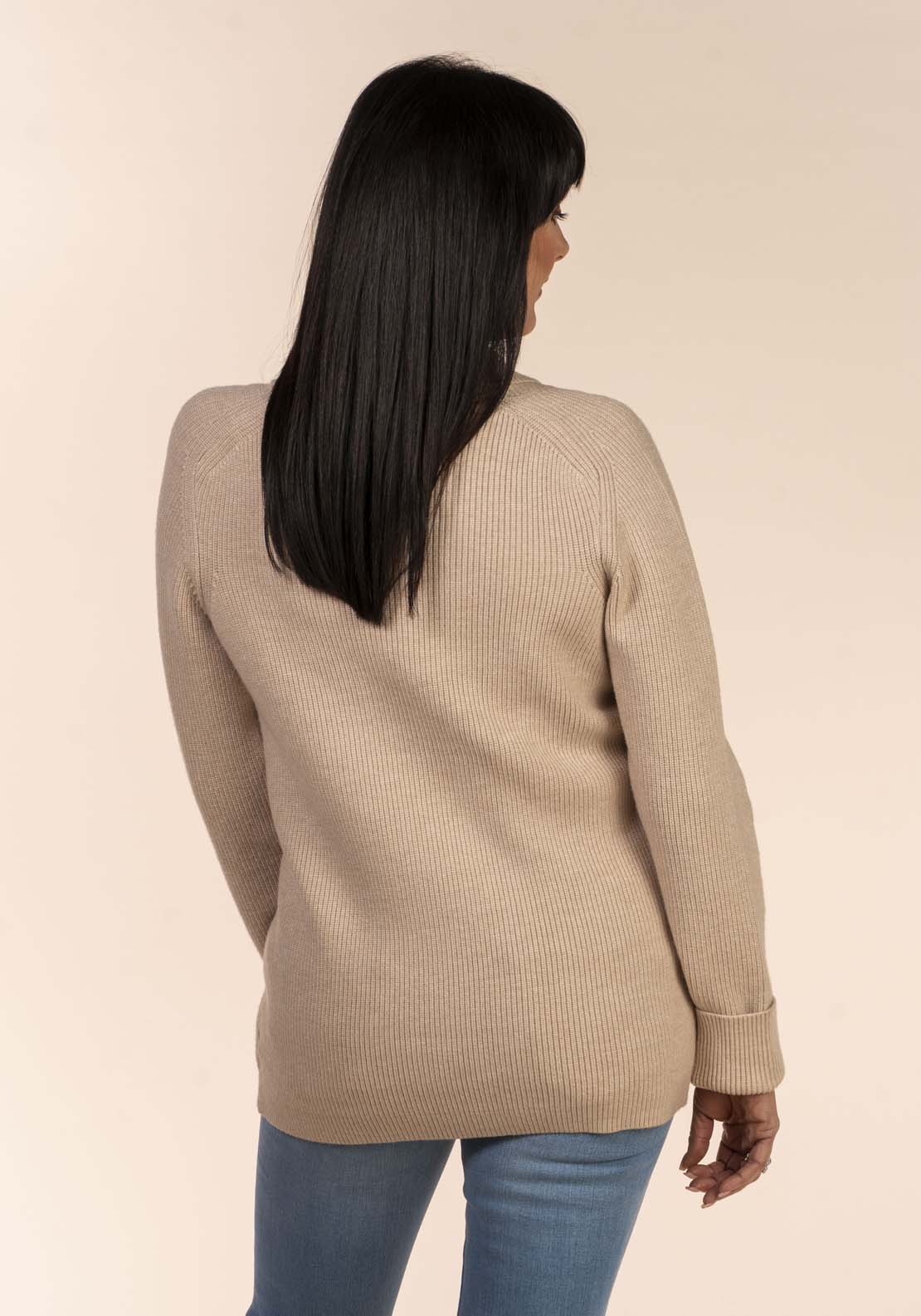 Tea Lane Double Breast Coatigan - Taupe 2 Shaws Department Stores