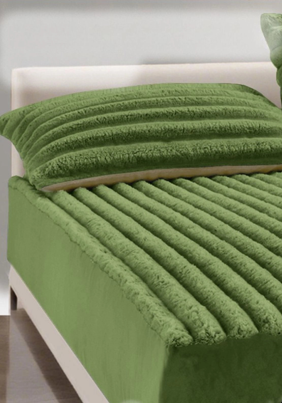 The Home Collection Jumbo Cord Fitted Sheet - Green 1 Shaws Department Stores