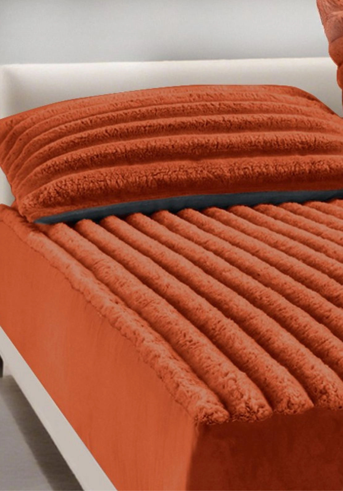 Jumbo Cord Fitted Sheet - Rust