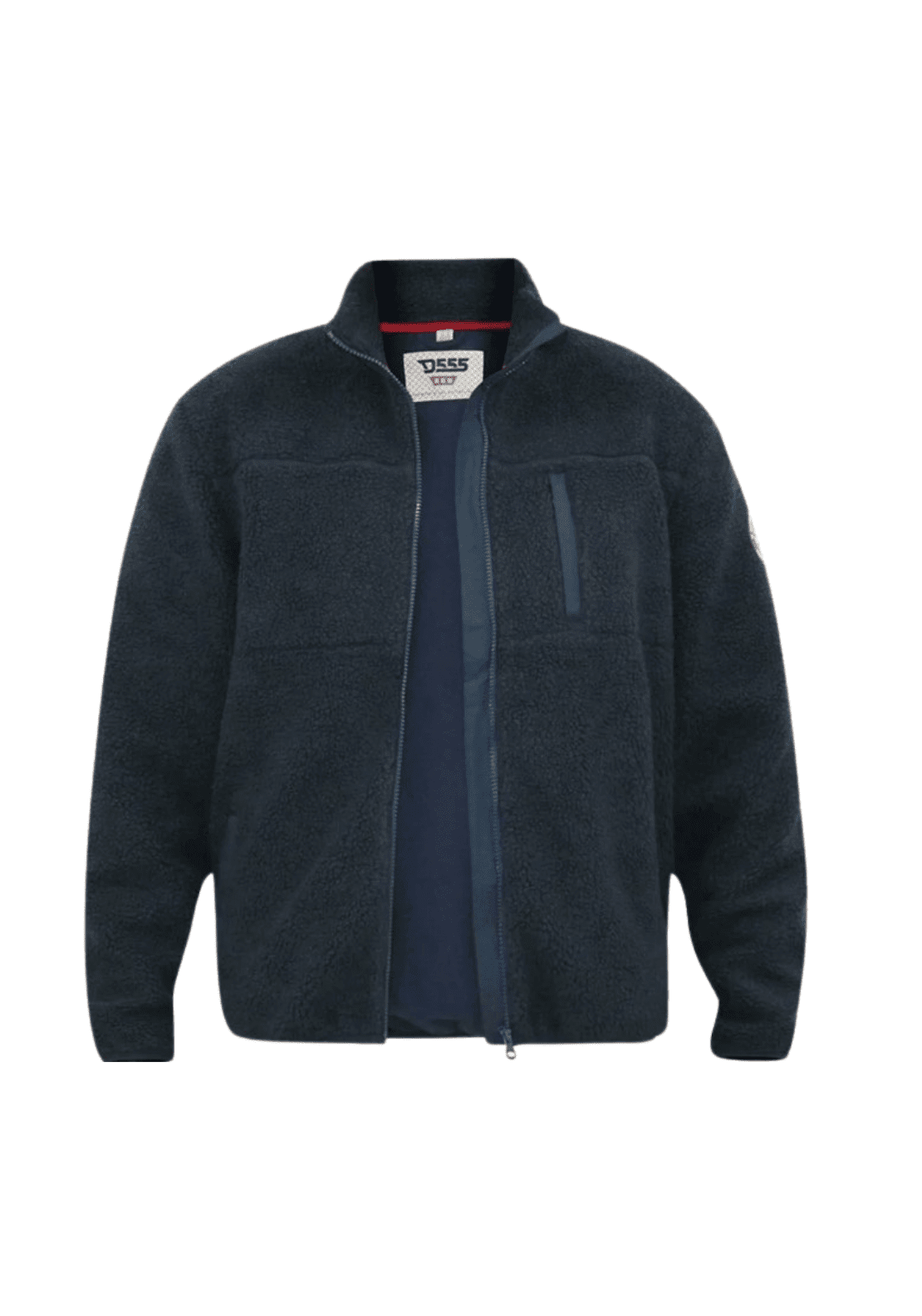 Spilt Star Sherpa Fleece Jacket - Navy 1 Shaws Department Stores