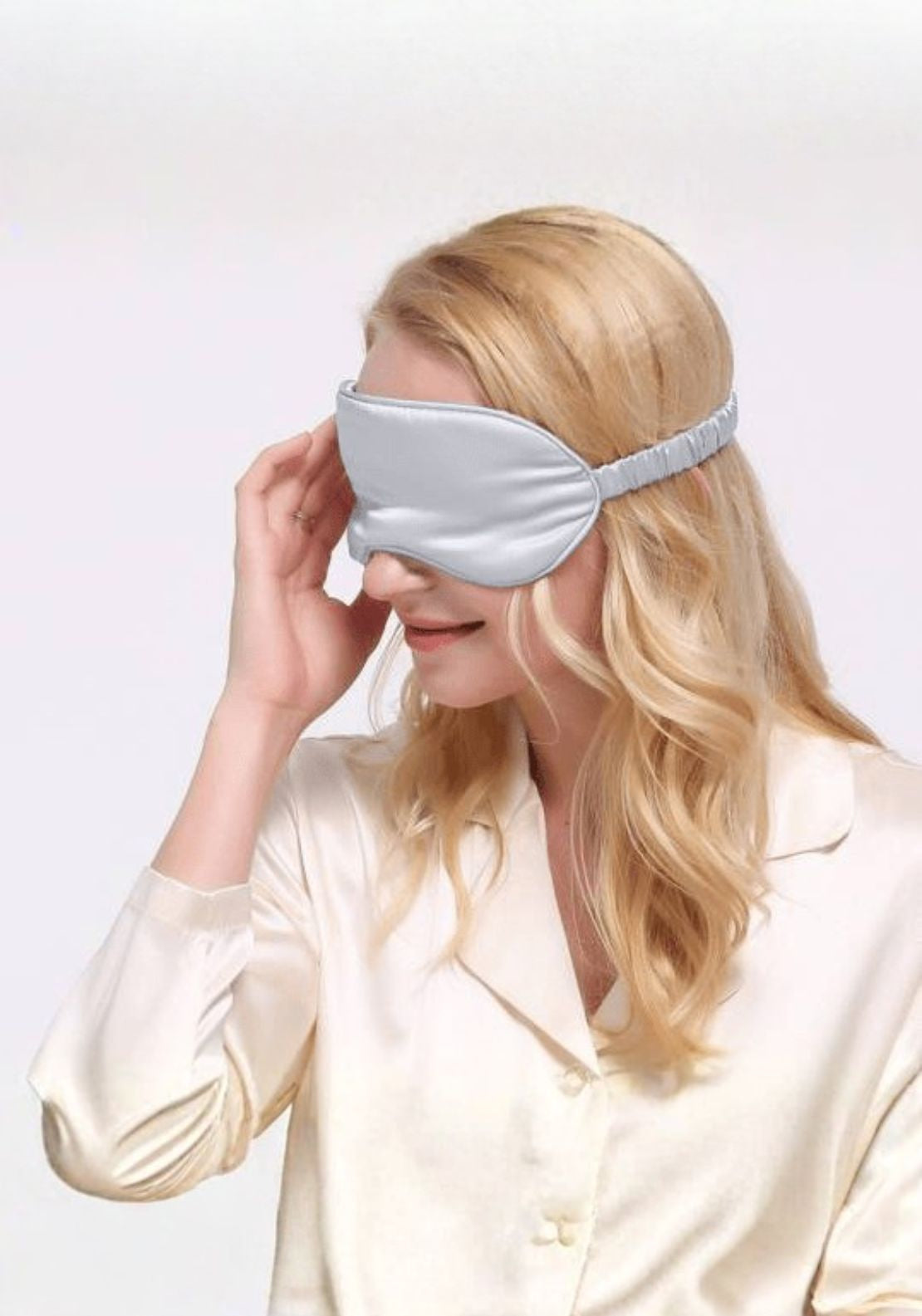 Heather & Ferne 100% Mulberry Silk Eyemask 19mm - Grey 2 Shaws Department Stores