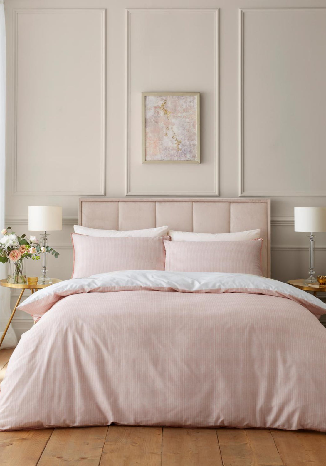 Heather & Ferne 100% Cotton Floral Blooms Duvet Cover Set - Beige 3 Shaws Department Stores
