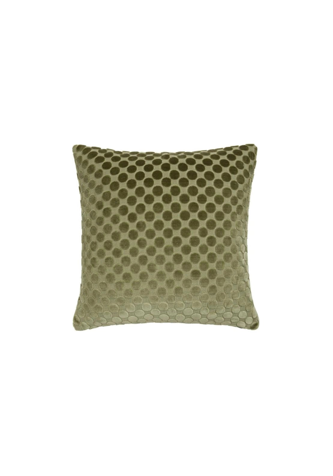 Velvet Polka Spot Cushion - Green