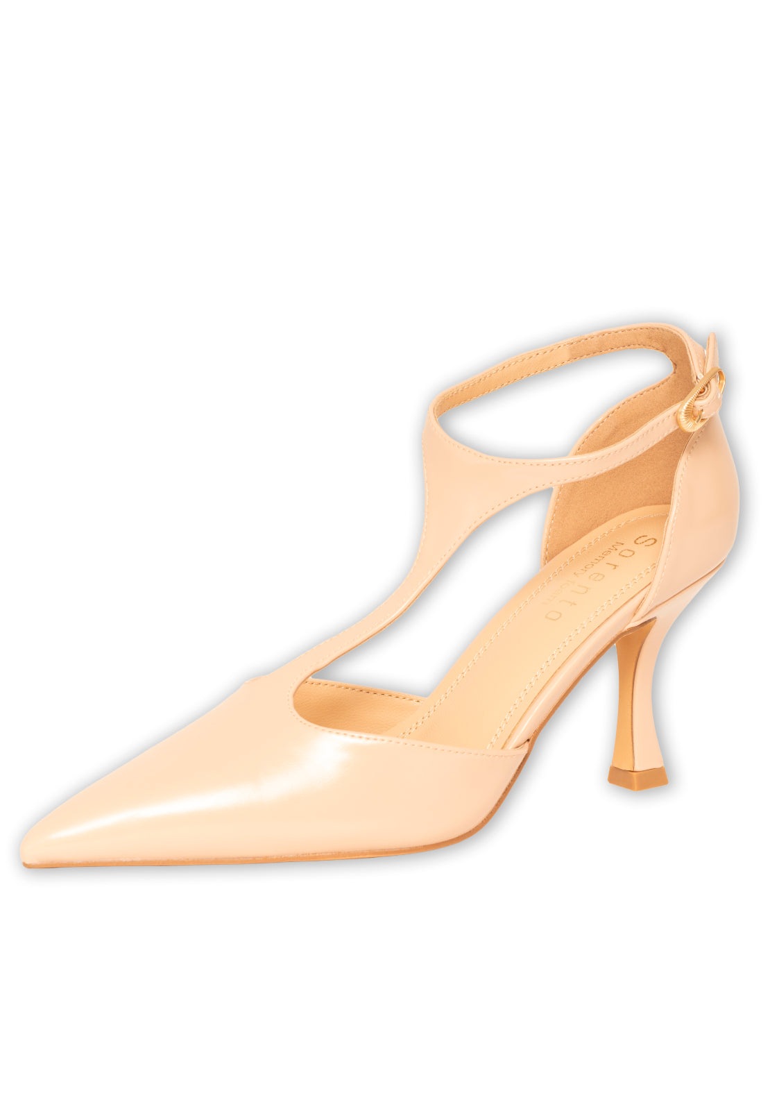 Sorento Ankle Strap Heeled Court Shoe - Nude 3 Shaws Department Stores