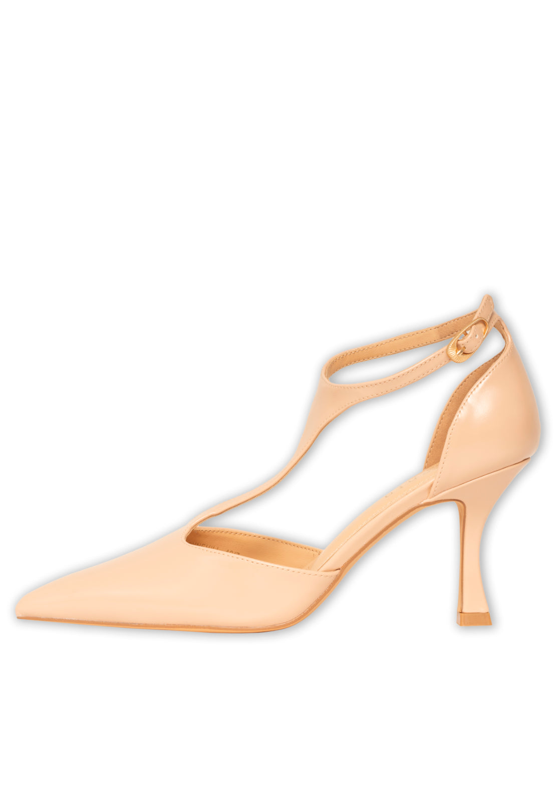 Sorento Ankle Strap Heeled Court Shoe - Nude 1 Shaws Department Stores