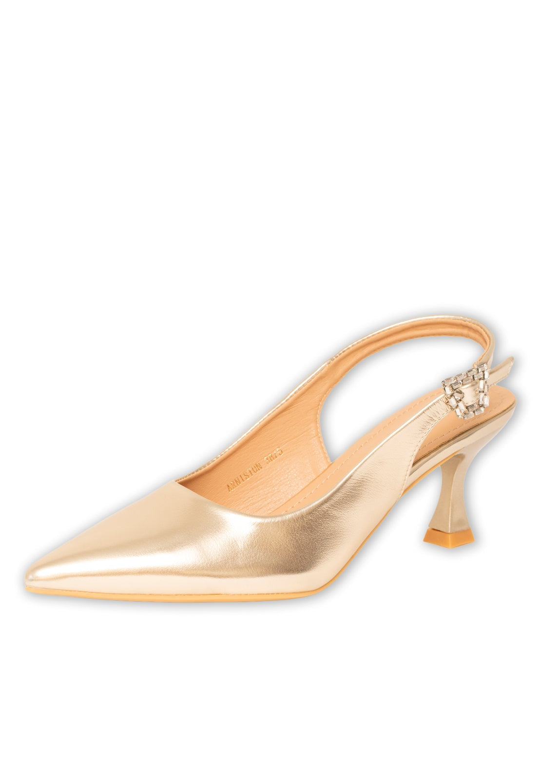 Sorento Mid Heel Slingback Bling Buckle Shoe - Gold 3 Shaws Department Stores
