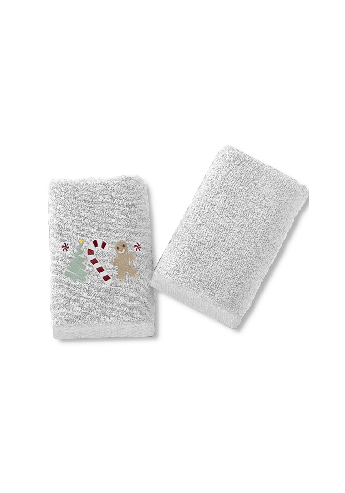 The Home Collection Sweet Shop 2 Pack Christmas White Hand Towels - White 1 Shaws Department Stores